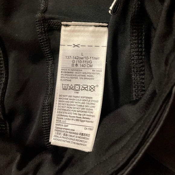 Gap Fit Girl’s Faux Leather Black Leggings - Picture 5 of 5